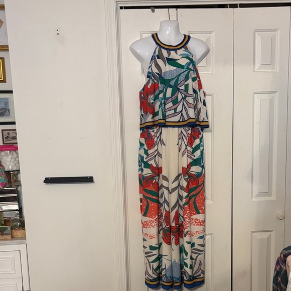 Flying Tomato Pants - Flying Tomato Tropical Print Halter Jumpsuit-NWOT